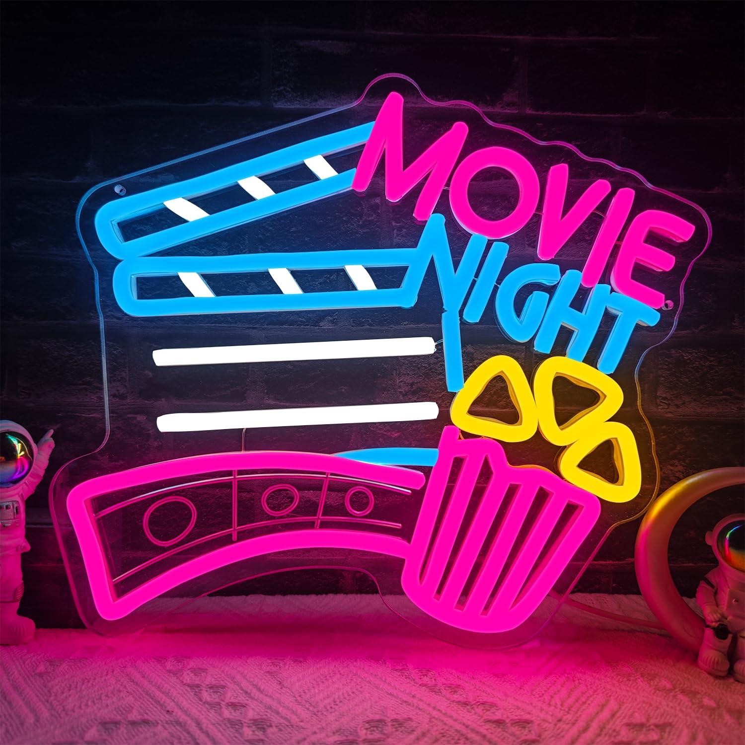Home Cinema Night - Film Gecesi Neon Tabelası USB Kısılabilir