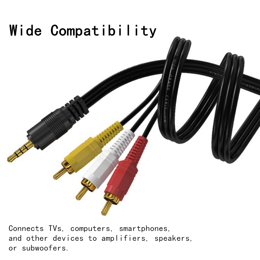 Home Cinema Player - 3.5mm 3 RCA Ses Video Kablosu