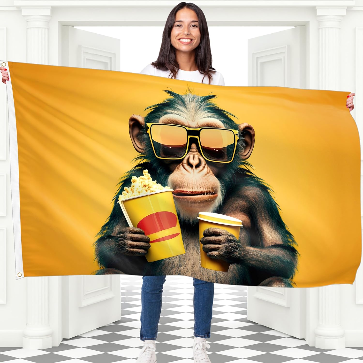 Home Cinema Night - Patlamış mısır maymunu film gecesi goblen