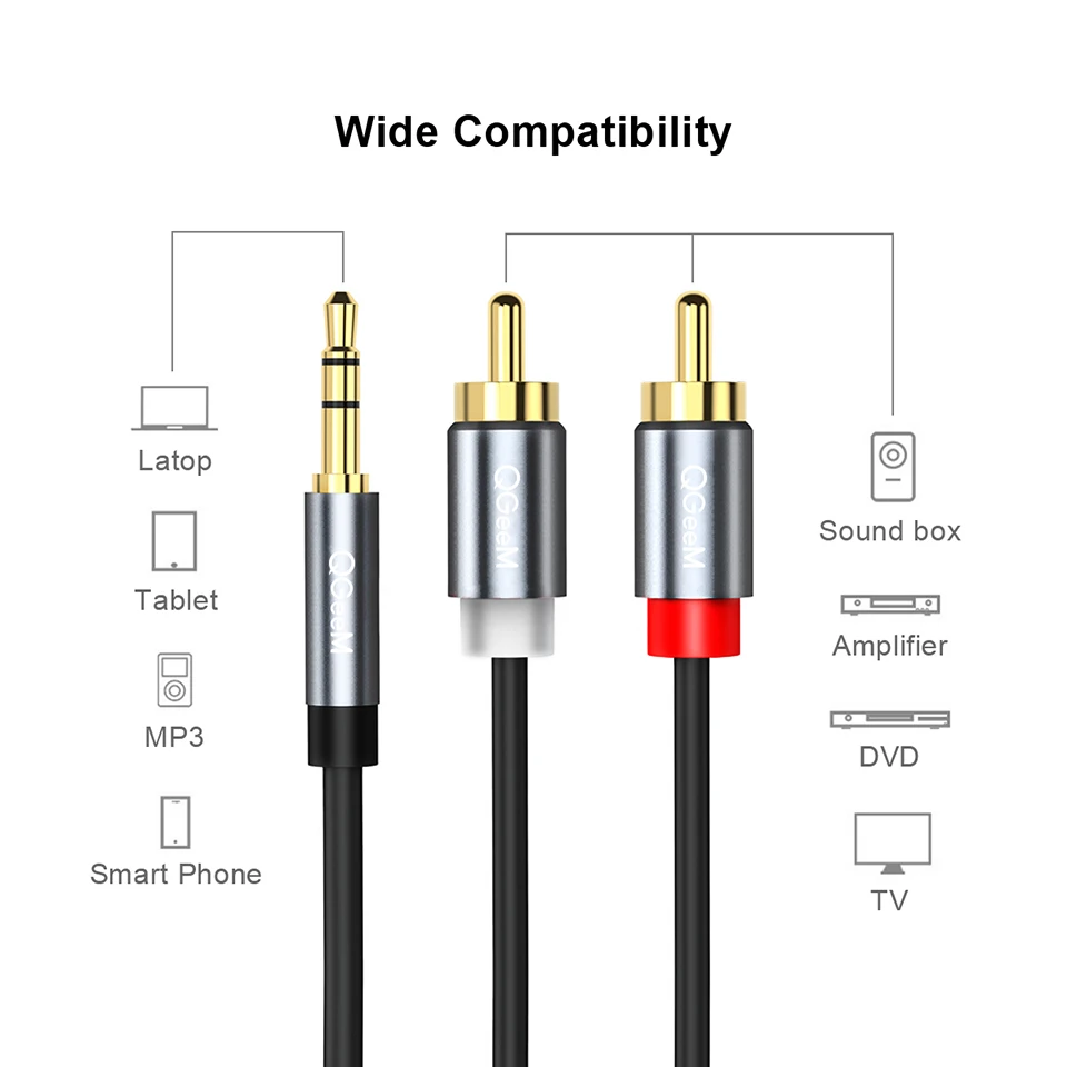 QGeeM RCA Kablosu 2RCA - 3.5mm - Home Cinema Player incelemesi ve fiyatı