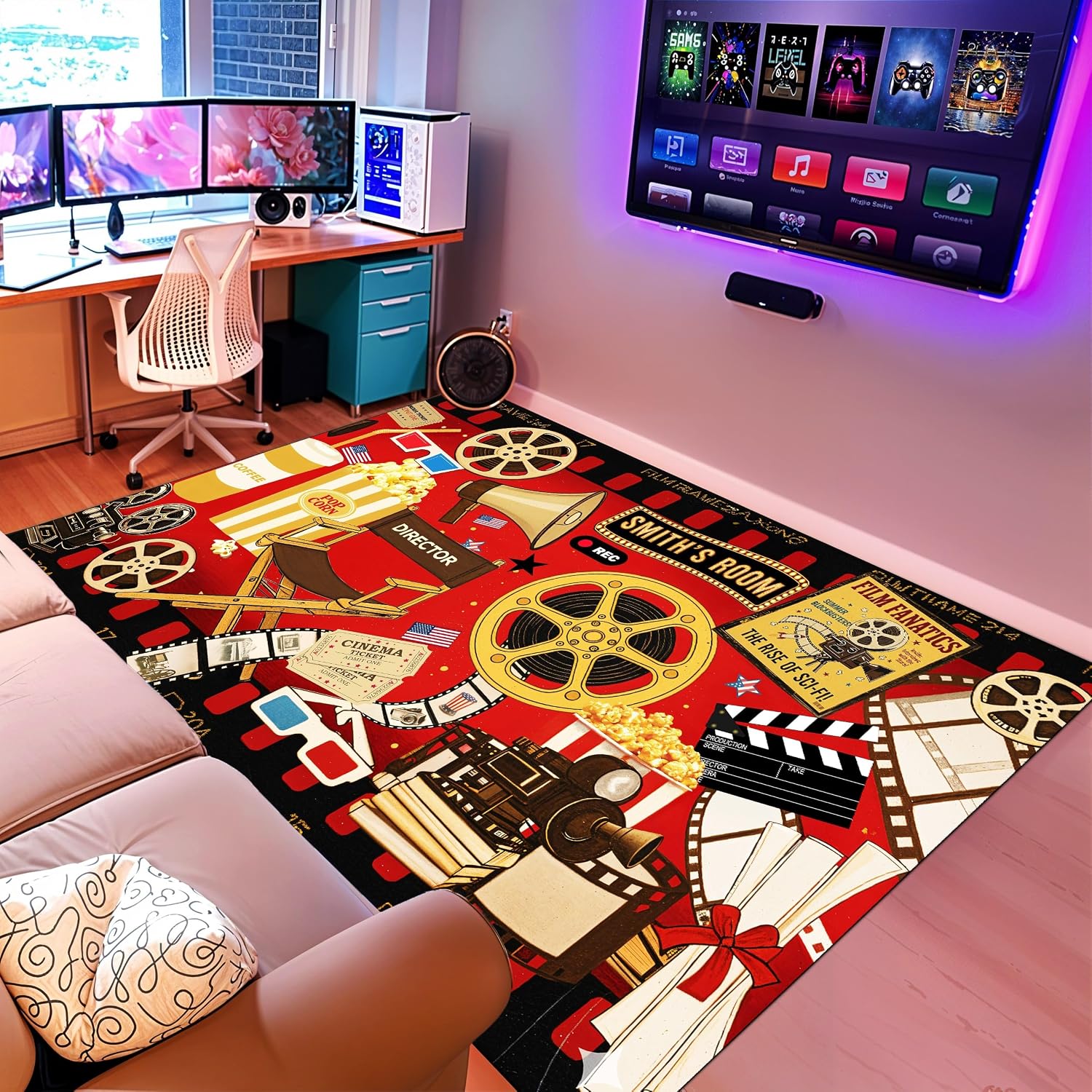 Özel İsimli Sinema Temalı Halı - Home Cinema Night incelemesi ve fiyatı