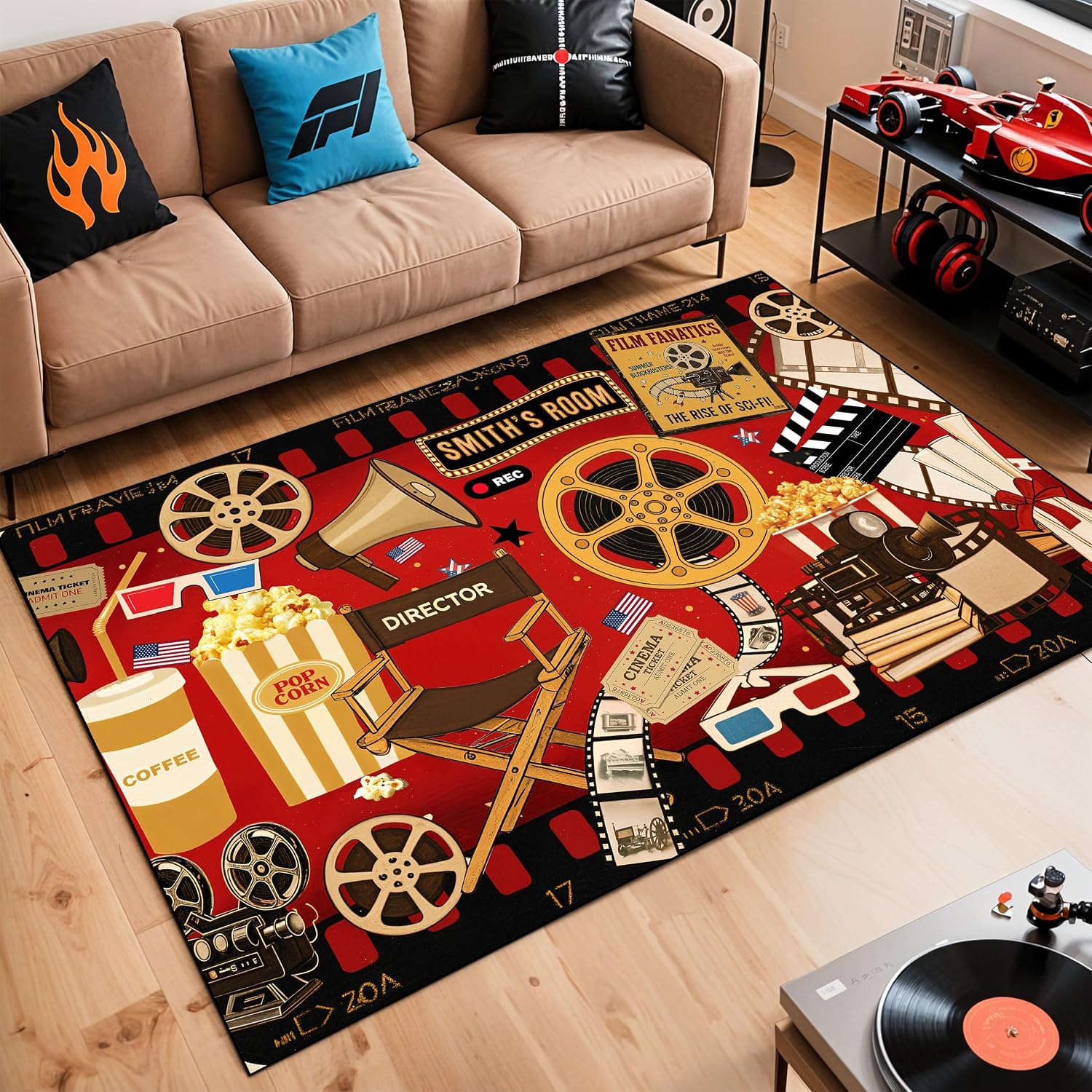 Özel İsimli Sinema Temalı Halı - Home Cinema Night incelemesi ve fiyatı