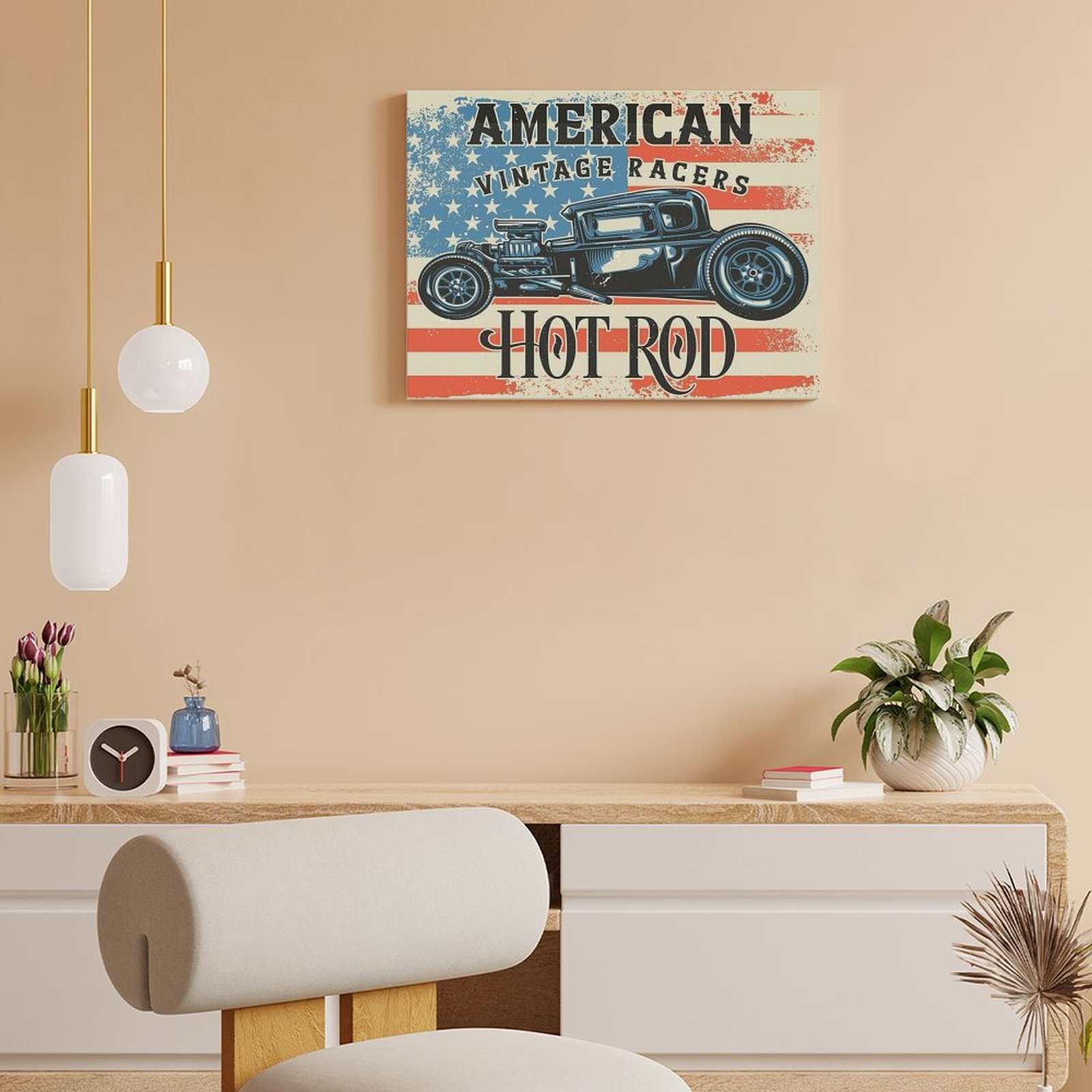 Amerikan Hot Rod Tuval Boyama  - Home Cinema In incelemesi ve fiyatı